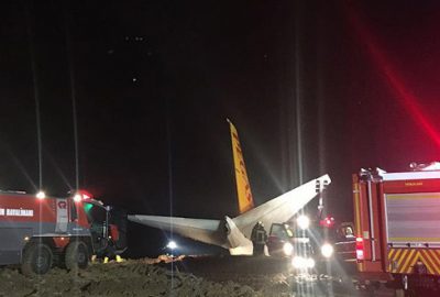 Trabzon Havalimanı’na inen uçak pistten çıktı