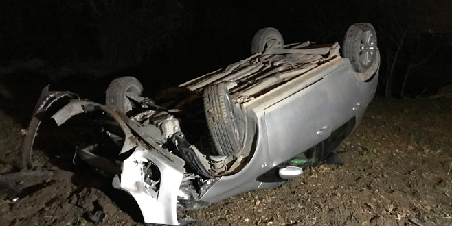 Uludağ’dan inerken takla attı