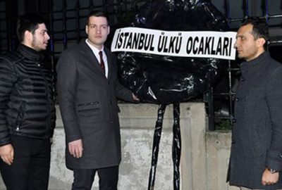 Ülkü Ocakları’ndan Sözcü gazetesine siyah çelenk