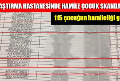 Araştırma hastanesinde hamile çocuk skandalı…