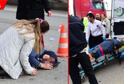 Çarptığı kadının başından ayrılmadı