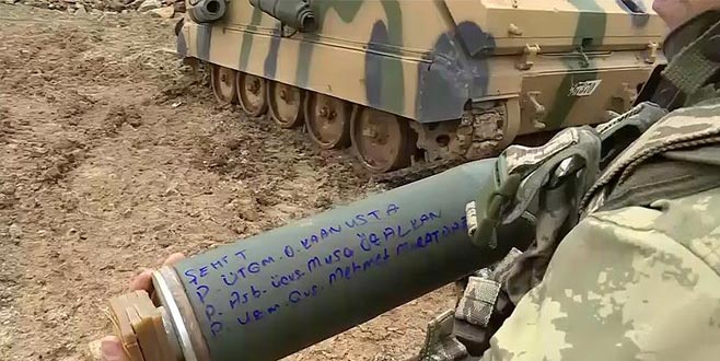 Şehitlerin ismi teröristleri vuran havan mühimmatında