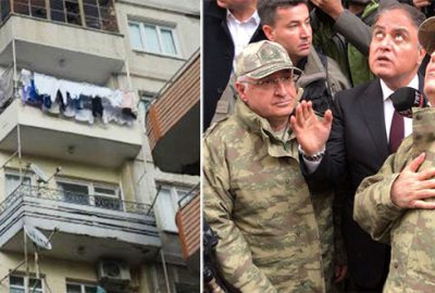 Kilis’te 7 katlı binaya roket düştü