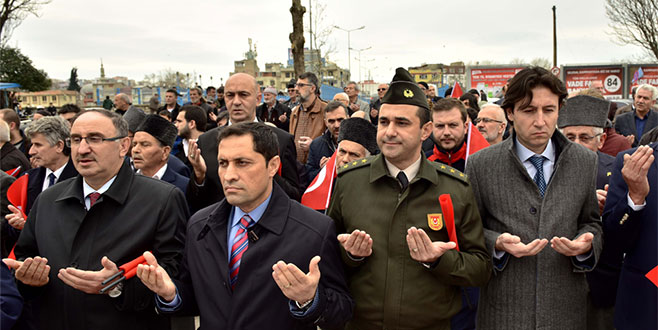 Gazilerden Mehmetçiğe destek yürüyüşü Gazilerden Mehmetçiğe destek yürüyüşü