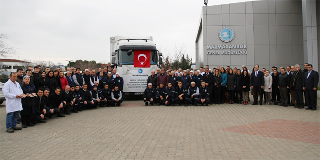 Marmarabirlikten Afrin’e bir TIR zeytin