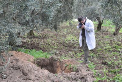 Bu kez kepçe ile kazdılar