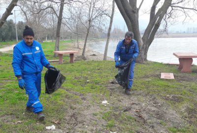 Göl kıyısına  kış bakımı
