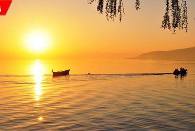 Güneşin suya kavuştuğu an böyle görüntülendi 