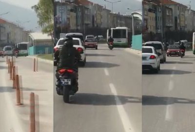 İşlek caddede ters yönde ilerledi