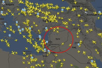 Suriye üstünde dikkat çeken görüntü