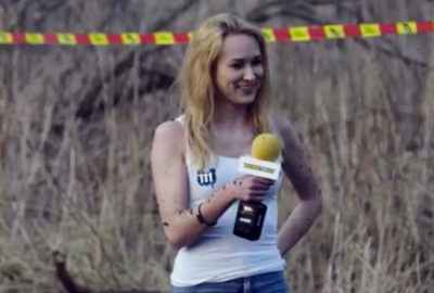 Güzel spiker, röportaj yaparken hayatının şokunu yaşadı