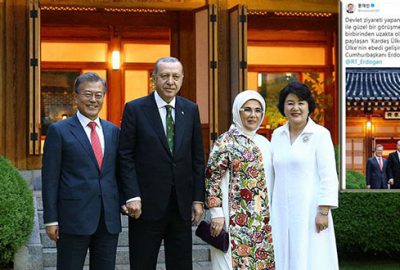 Cumhurbaşkanı Erdoğan Güney Kore Liderinin tweetini paylaştı