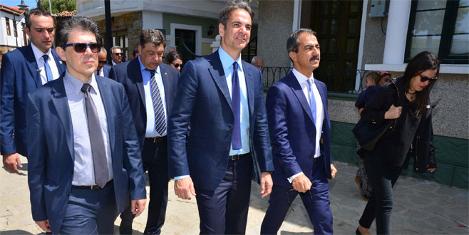 Yunan parti lideri Mitsotakis’ten Gökçeada’ya ziyaret