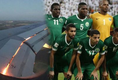 Uçağın motoru havada alev aldı! Suudi Arabistan kafilesinde panik