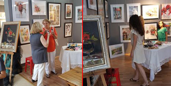 Suluboya sergisine  sanatsever ilgisi