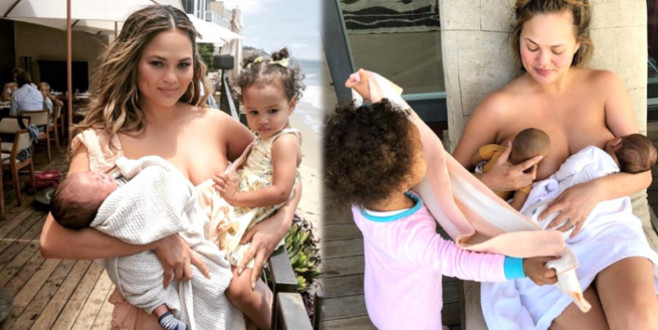 Emzirme pozu olay olan ünlü yıldız, üstsüz fotoğrafıyla yürek hoplattı