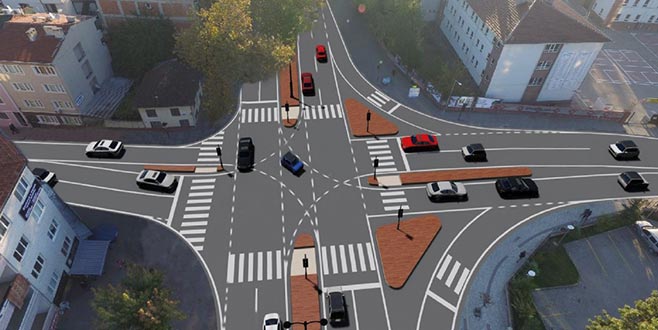 İnegöl’deki kavşaklarda düzenlemeler sürüyor