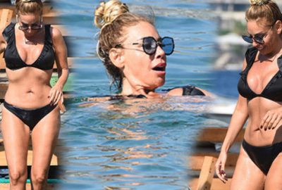 Yorgunluğunu denizde attı