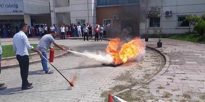 Hastanede yangın tatbikatı