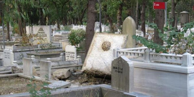 Mezarlıkta şoke eden olay! Gözaltına alındılar