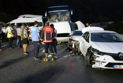 34 aracın karıştığı kazanın yeni görüntüleri ortaya çıktı