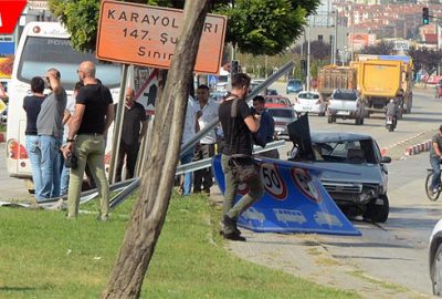 Kontrolden çıkan otomobil takla attı