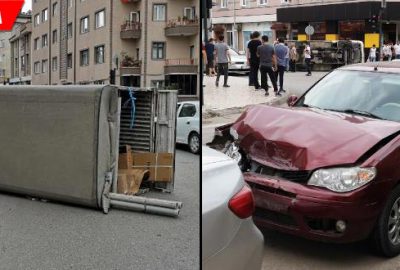 Otomobil ile kamyonet çarpıştı: Yaralılar var