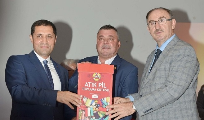 Muhtarlara atık pil kutusu Muhtarlara atık pil kutusu