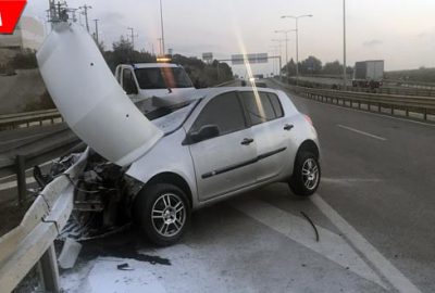 Bariyere ok gibi saplandı