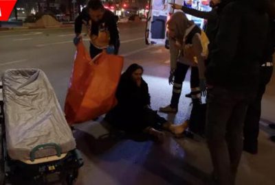 Yolun karşısına geçmek istedi ama…