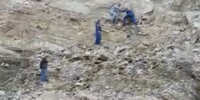 İnegöl’de baraj inşaatının yamacına çıktı, mahsur kaldı İnegöl’de baraj inşaatının yamacına çıktı, mahsur kaldı