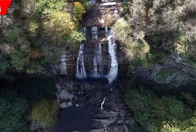 38 metre yükseklikten akıyor! Hayranlık uyandıran görüntüler