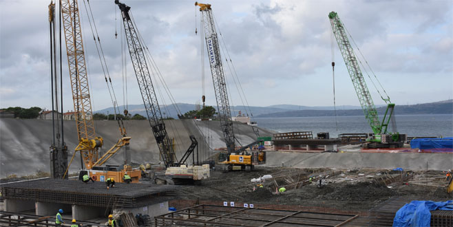 Çanakkale Köprüsü’nde kazı ve kazık çalışmaları tamam