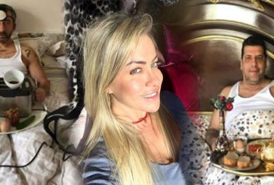 Yatakta kahvaltı pozu dikkat çekti!