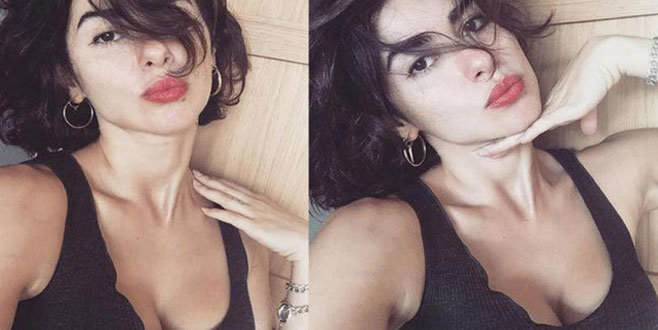 Göğüs dekoltesiyle ödül törenine damga vurdu!