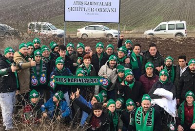 Şehitler için fidan diktiler 