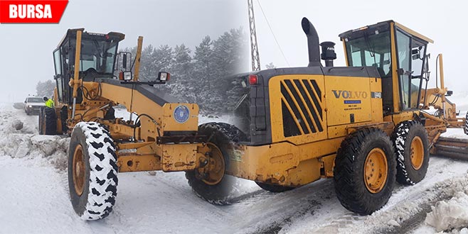Büyükorhan’da karla mücadele