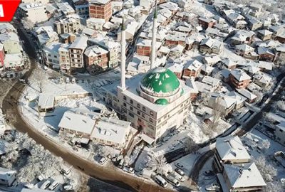 Beyazlara bürünen dağ yöresinin güzelliği böyle görüntülendi