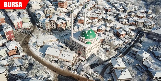 Beyazlara bürünen dağ yöresinin güzelliği böyle görüntülendi