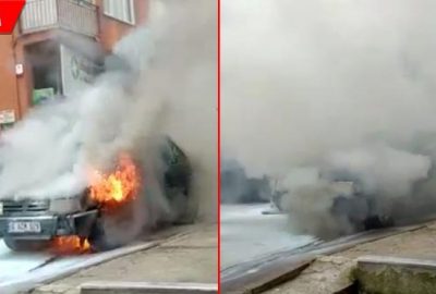 Seyir halindeyken alev aldı