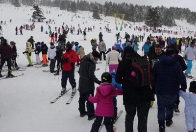 Hafta sonu yoğunluğu! Uludağ tıklım tıklım…