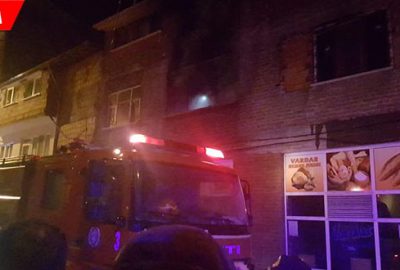 3 katlı binada korkutan yangın