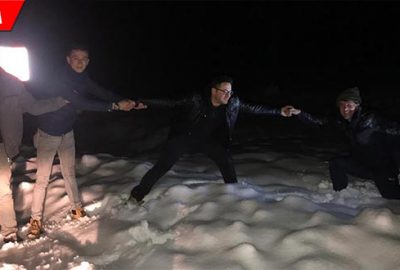 Mahsur kalan öğretmeni köylüler kurtardı