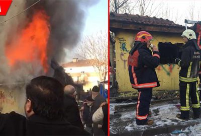 Suriyelilerin kaldığı ev yandı