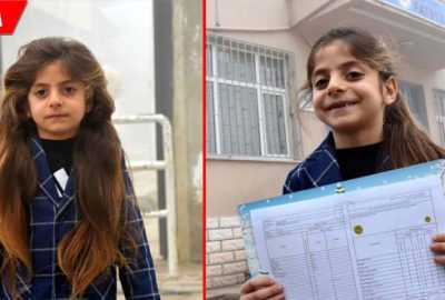 Saçına 8 yıldır makas değmeyen Baran karne aldı