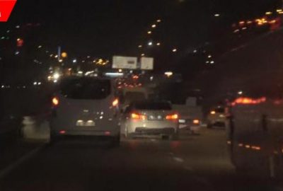 Trafikte tehlikeli hareketler! İşte o anlar…