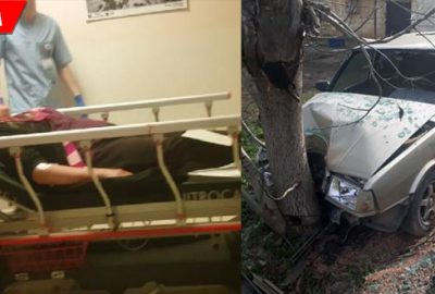 Otomobil ağaca çarptı: 3 yaralı