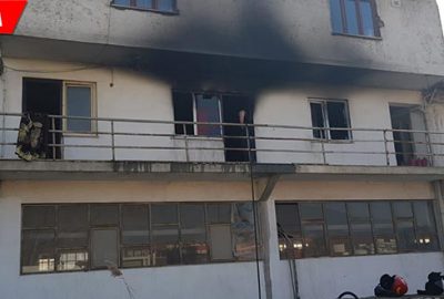 Mermer fabrikasında yangın