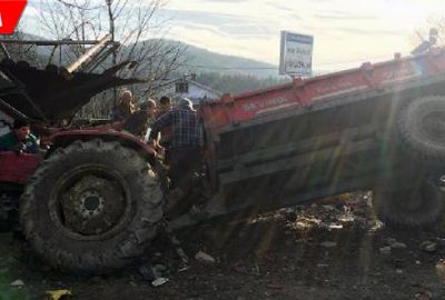 Virajı alamayan traktör devrildi: 1 ölü