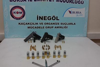 İnegöl’de kaçak silah operasyonu